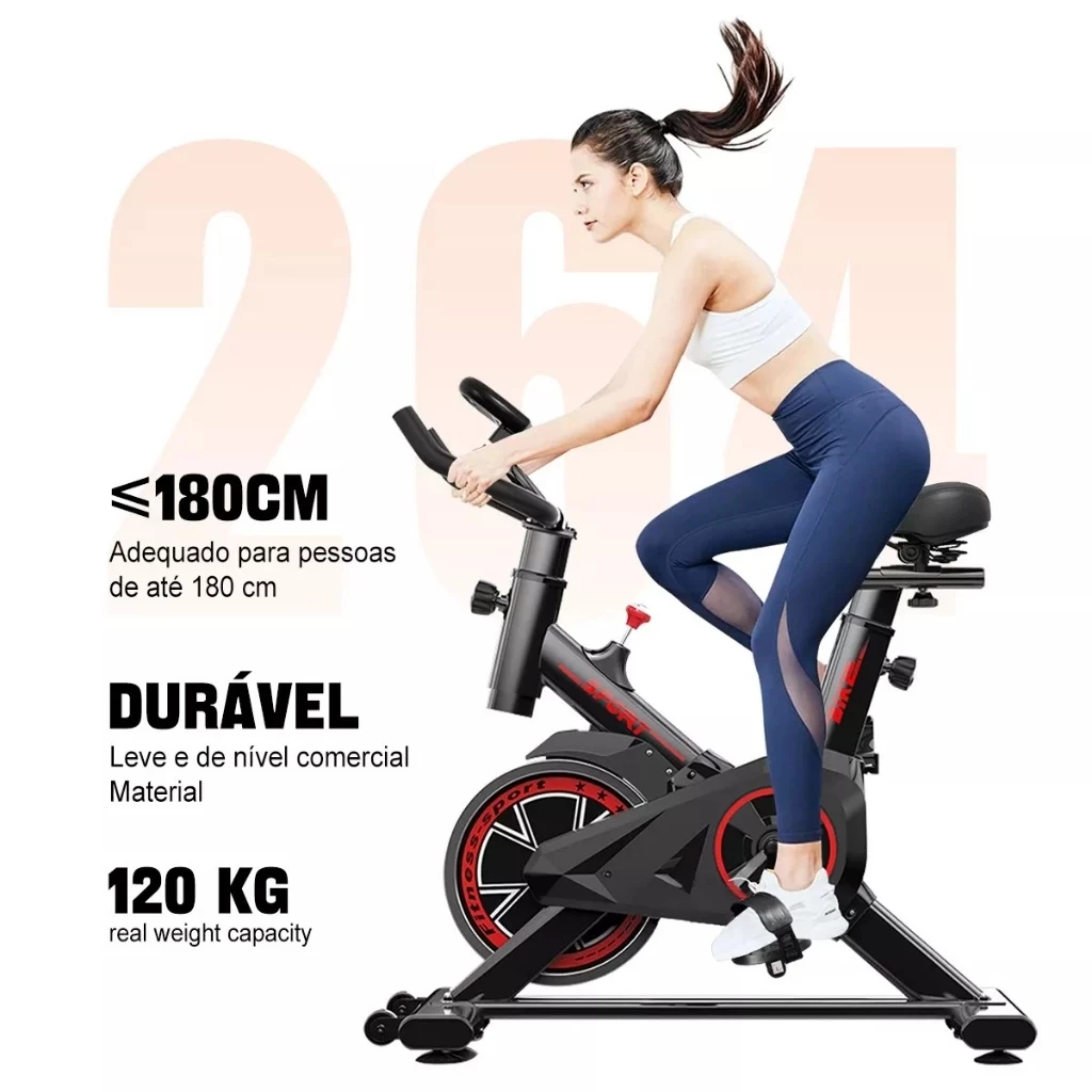 Bicicleta Bike Ergometrica Spinning Academia Fitness Profissional 120kg - Imagem 2