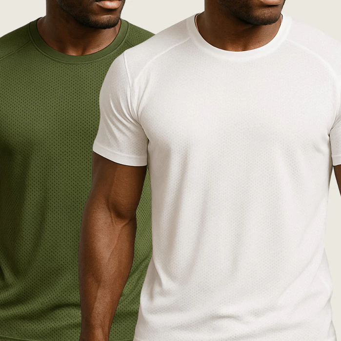 2 Camisas Masculina Tecido Colmeia Esportiva DryFit - Imagem 5