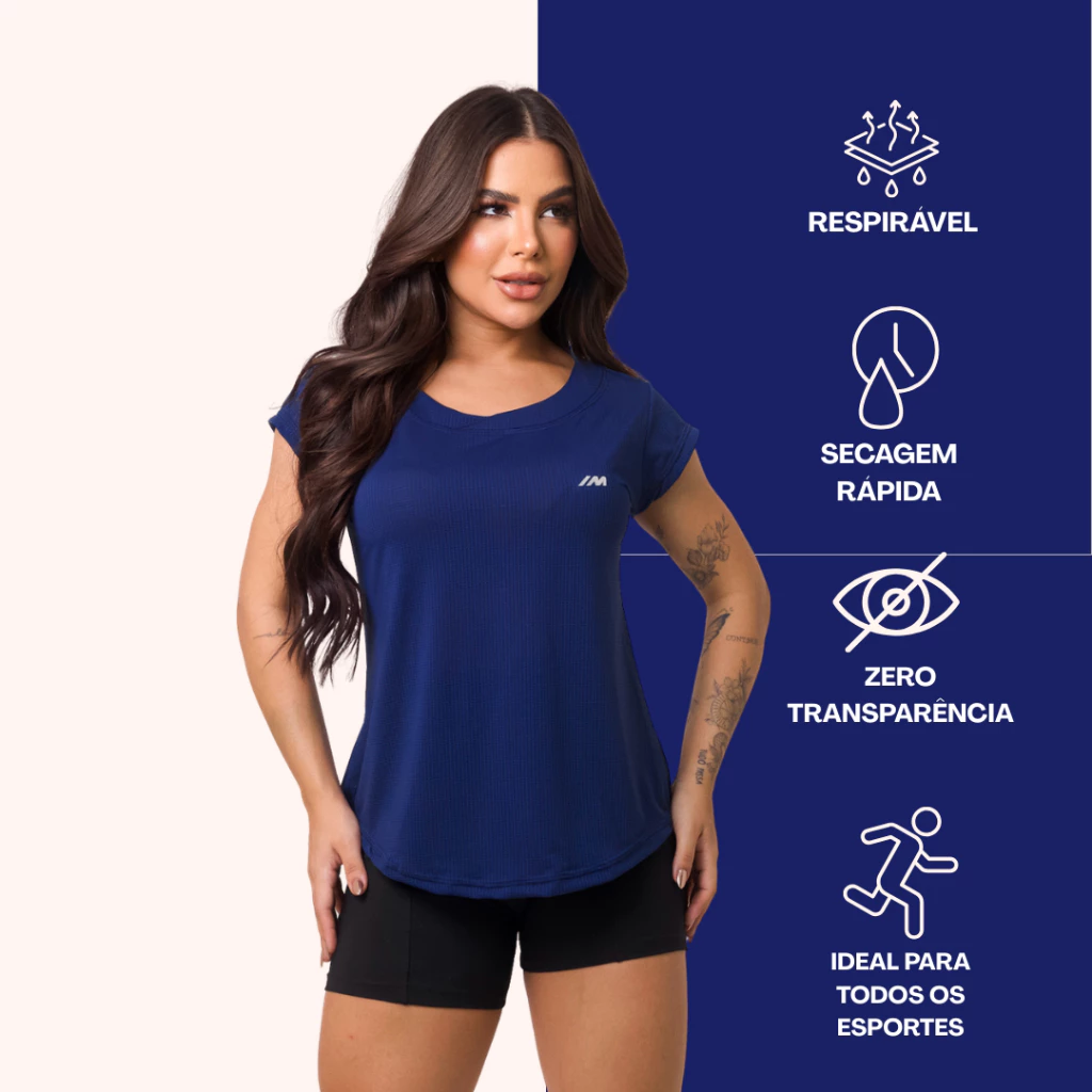KIT 4 Camisa Academia Dry Fit Blusa feminina - Imagem 4