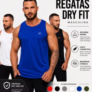 Kit 3 Regatas Dry Fit Masculina Academia Treino Leve Respirável Dry And Go