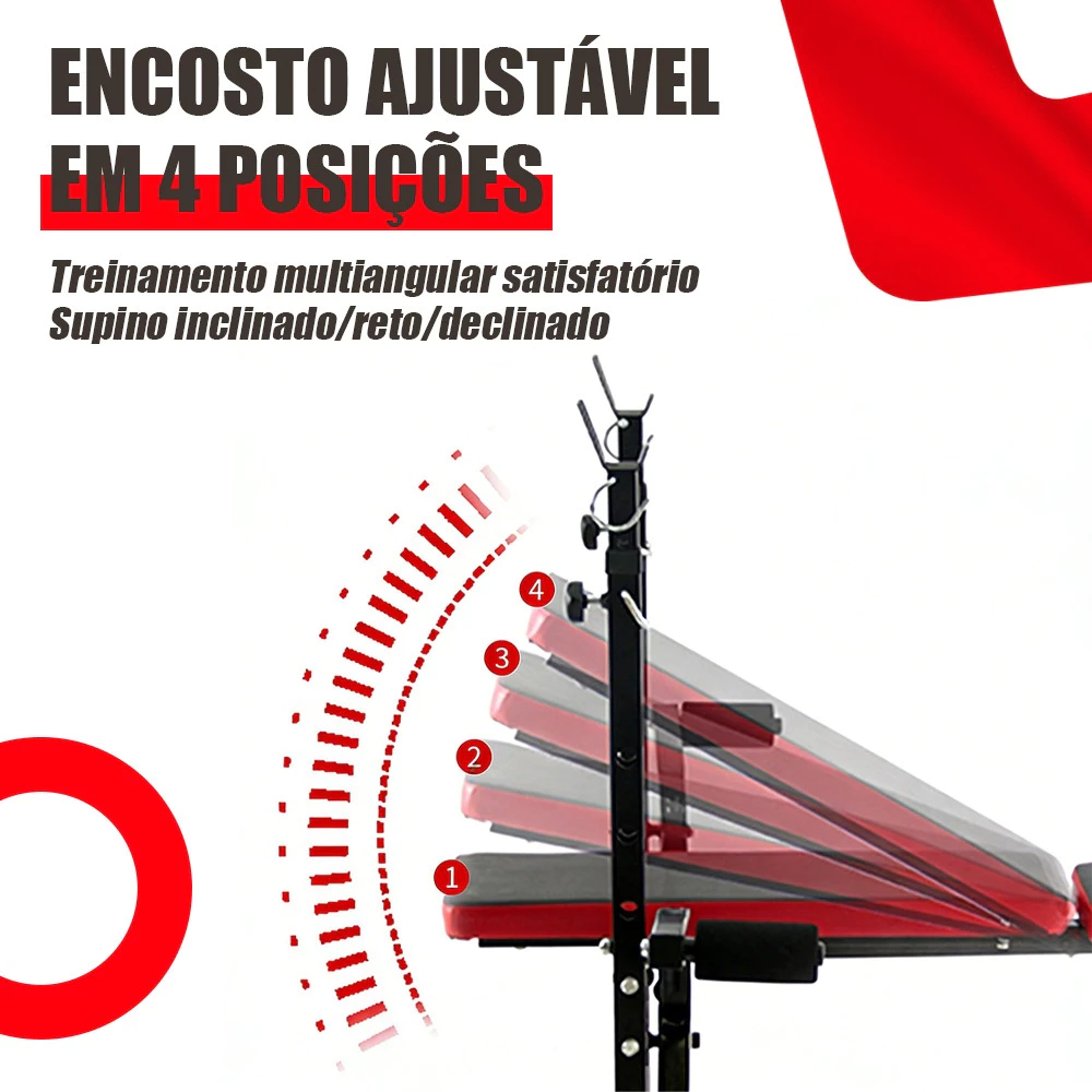 Banco para Supino com Encosto Ajustável - Imagem 2